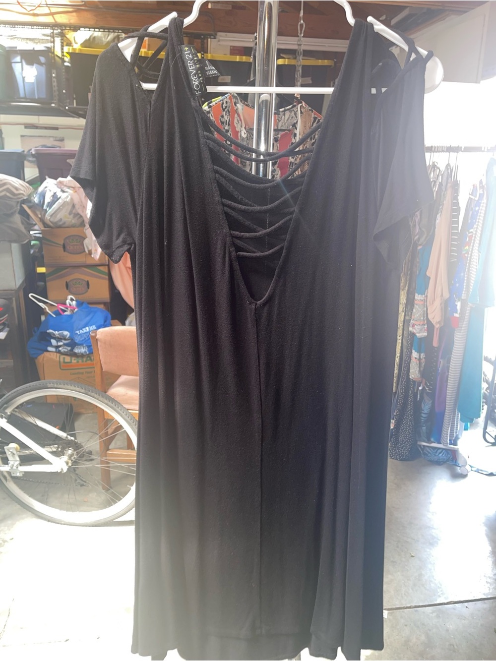 Forever 21 Black Cold-Shoulder Maxi Dress - Picture 2 of 2